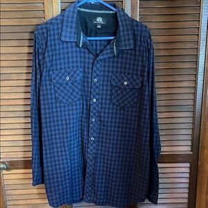 Western Navy and Black Check Shirt